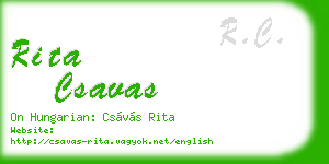 rita csavas business card